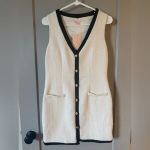 NWT BeBop Tweed Dress white and black